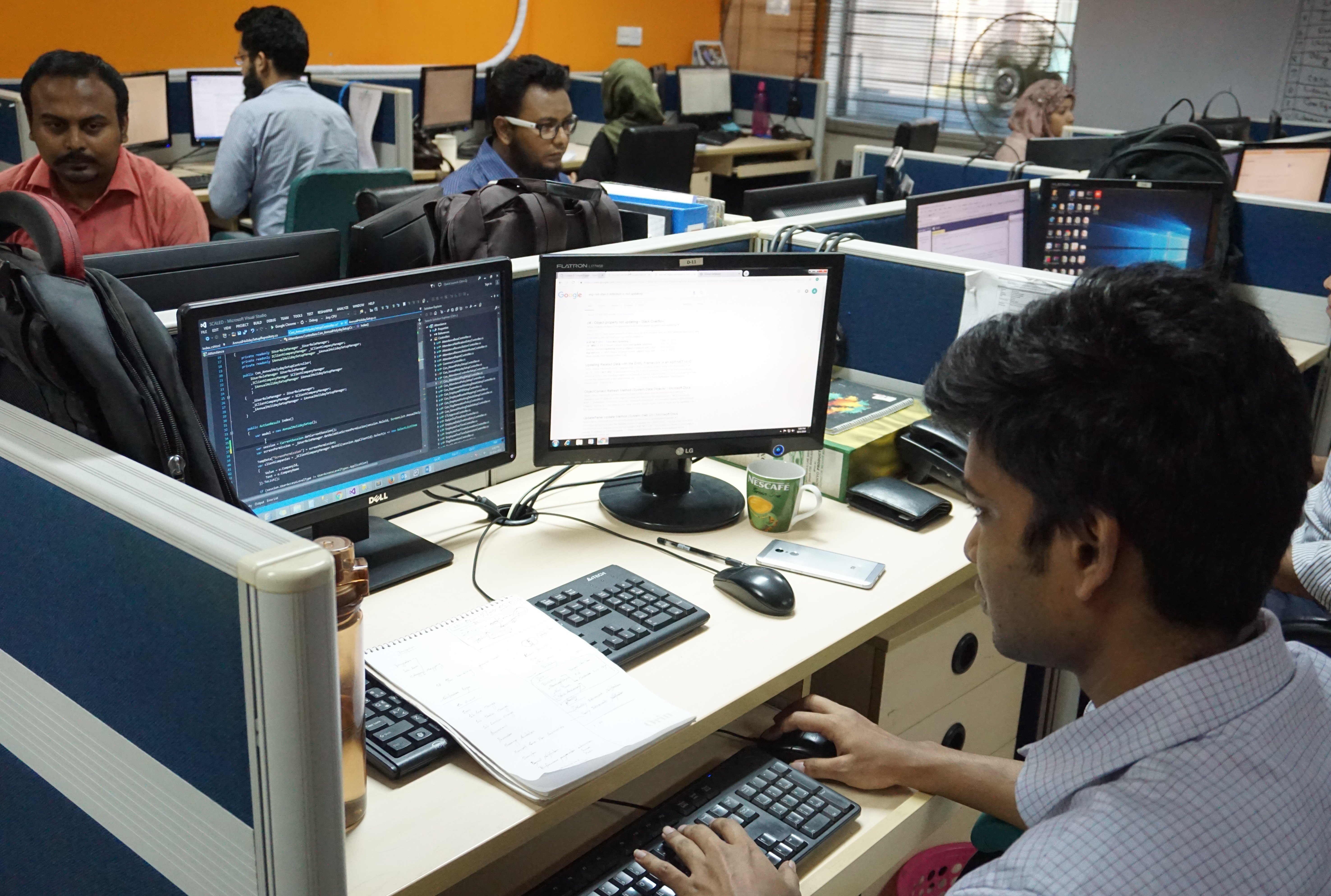 Software developers at an Accelerance outsourcing partner in South Asia