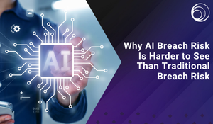 Graphic titled “Why AI Breach Risk Is Harder to See Than Traditional Breach Risk”.